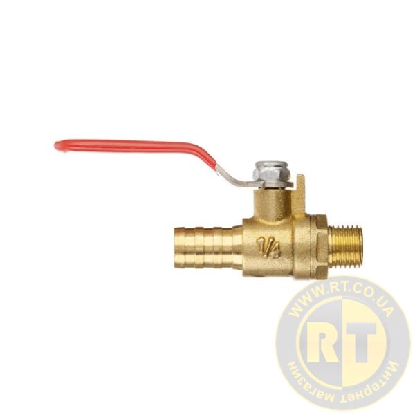 ? Кран шаровый воздушный, латунь, наружная резьба 1/4\" на шланг 12мм ...