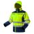 Куртка рабочая сигнальная softshell с капюшоном XXXL, желтая, повышенной видимости - класс 2 по стандарту EN ISO 20471, водостойкость 8000 мм, воздухопроницаемость 3000 г/м2/24 ч, ветронепроницаемая, флисовая внутренняя сторона, 4 кармана на молнии, внутр
