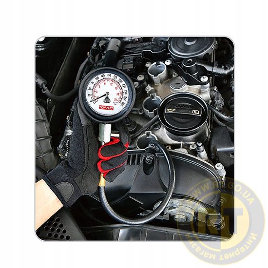 TESTER MIERNIK CIŚNIENIA SPRĘŻANIA BENZYNA + 5 ADAPTERY 20bar ZESTAW TOPTUL EAN (GTIN) 4711671669354