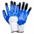 Рукавички трикотажні з частковим нітриловим покриттям посилені пальці р9 (синьо-чорні, манжет) SIGMA 9443631