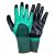 Трикотажні рукавички з подвійним нітриловим покриттям р10 (зелено-чорні манжет) SIGMA 9443601