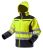 Куртка рабочая сигнальная softshell с капюшоном XL, желтая, повышенной видимости - класс 2 по стандарту EN ISO 20471, водостойкость 8000 мм, воздухопроницаемость 3000 г/м2/24 ч, ветронепроницаемая, флисовая внутренняя сторона, 4 кармана на молнии, внутрен
