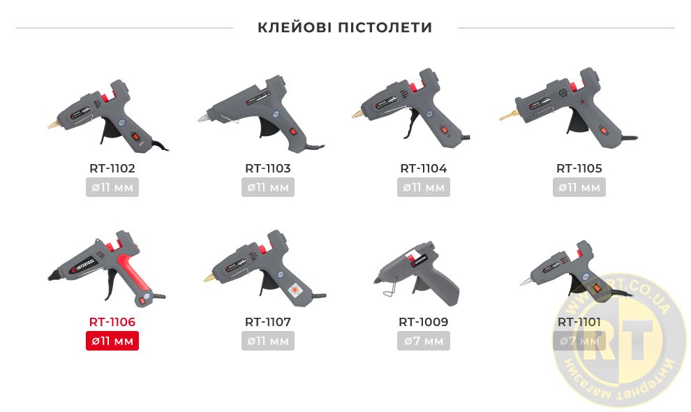 Лінійка клейових пістолетів