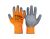 Перчатки трикотажные бесшовные ребристые нитриловое покрытие ладони 10" подвес оранжево-серые MASTERTOOL 83-0403