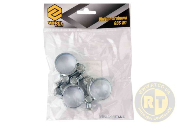 ? Хомут стальной оцинкованный с винтовым зажимом GBS W1 O27-29/18 мм 3 ...