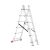 Драбина алюмінієва, 3‑секційна універсальна розкладна, 3×6 сход., 3,41 м, 150 кг INTERTOOL LT-0306