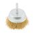 Щітка торцева з латунованого рифленого дроту Ø 75 мм зі стрижнем ¼" MASTERTOOL 19-7407