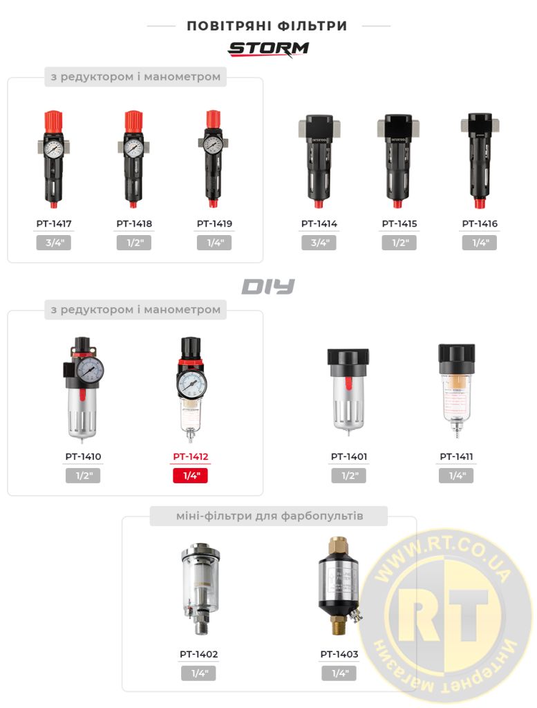 Лінійка фільтрів пневмо