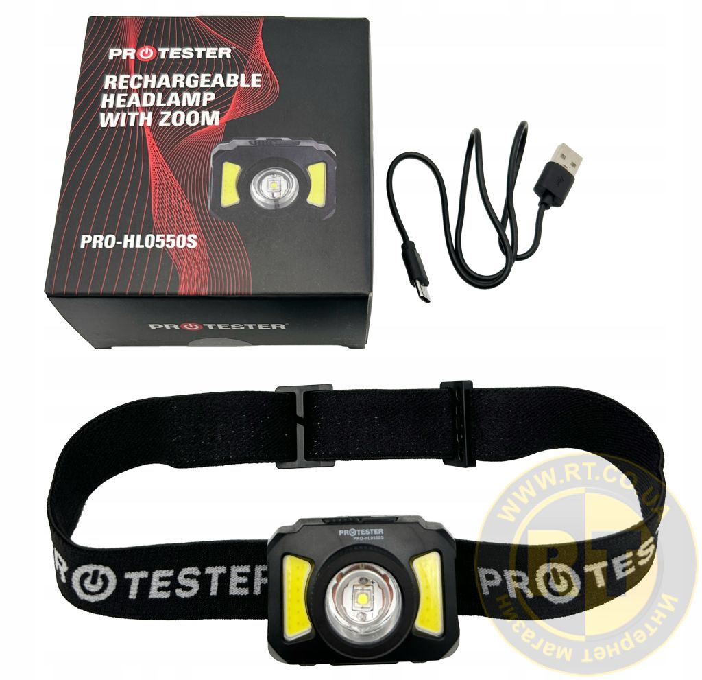 LATARKA CZOŁOWA LED 550lm USB-C IP44 ZOOM NA GŁOWĘ AKUMULATOROWA LAMPA Kod producenta PRO-HL0550S