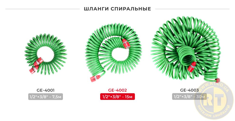 Лінійка шлангів спіральних