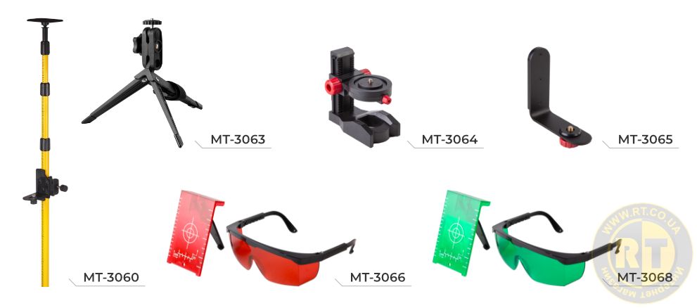 Лінійка штативів і аксесуарів для рівнів